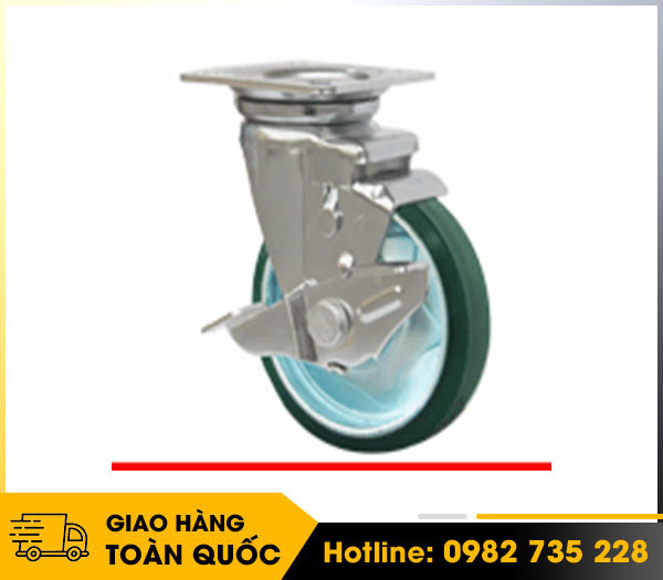 Càng bánh xe L Di Động Bánh Xe Nhựa PU có khoá