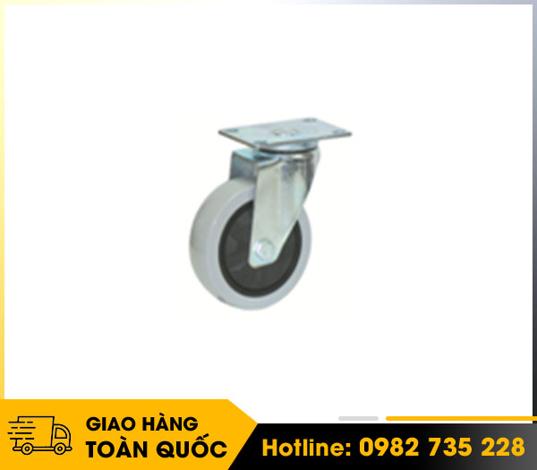 BÁNH XE NHỰA PVC TRẮNG- MỘT VÒNG BI ( XOAY)